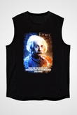 Albert Alıntı Baskılı Unisex Kolsuz Siyah Tişört - Tshirt