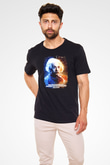 Albert Alıntı Baskılı Unisex Siyah Tişört - Tshirt