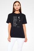 Albert Einstein Alıntı Baskılı Unisex Siyah Tişört - Tshirt