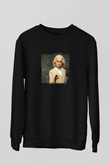 Albert Einstein Baskılı Unisex Siyah Sweatshirt