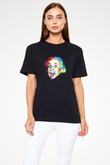Albert Einstein Baskılı Unisex Siyah Tişört