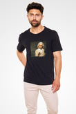 Albert Einstein Baskılı Unisex Siyah Tişört