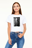 Albert Einstein Beyaz  Crop Top Tişört