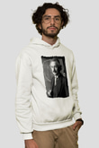 Albert Einstein Beyaz Unisex Kapüşonlu Sweatshirt