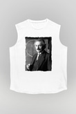 Albert Einstein Beyaz Unisex Kolsuz Tişört