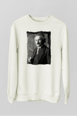 Albert Einstein Beyaz Unisex Sweatshirt