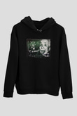 Albert Einstein Enerji Formülü Baskılı Unisex Siyah Hoodie