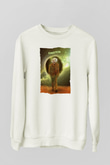 Albert Einstein Renkli Baskılı Unisex Ekru Sweatshirt