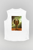 Albert Einstein Renkli Baskılı Unisex Kolsuz Beyaz Tişört - Tshirt