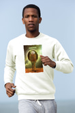 Albert Einstein Renkli Baskılı Unisex Ekru Sweatshirt
