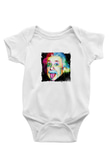 Albert Einstein Unisex Baskılı Beyaz Bebek Body - Zıbın