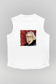 Albert Einstein Unisex Baskılı Beyaz Kolsuz Tişört