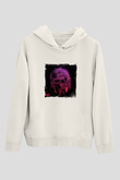 Albert Einstein Unisex Baskılı Beyaz Kapüşonlu Sweatshirt