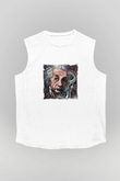 Albert Einstein Unisex Baskılı Beyaz Kolsuz Tişört