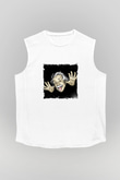 Albert Einstein Unisex Baskılı Beyaz Kolsuz Tişört