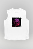 Albert Einstein Unisex Baskılı Beyaz Kolsuz Tişört