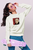 Albert Einstein Unisex Baskılı Beyaz Sweatshirt