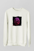 Albert Einstein Unisex Baskılı Beyaz Sweatshirt
