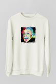 Albert Einstein Unisex Baskılı Beyaz Sweatshirt