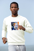 Albert Einstein Unisex Baskılı Beyaz Sweatshirt