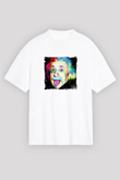 Albert Einstein Unisex Baskılı Beyaz Tişört