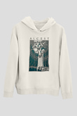 Alcest Baskılı Beyaz Unisex Kapüşonlu Sweatshirt