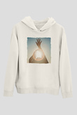 Alcest Baskılı Beyaz Unisex Kapüşonlu Sweatshirt