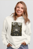 Alcest Baskılı Beyaz Unisex Kapüşonlu Sweatshirt