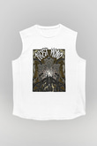 Alcest Baskılı Beyaz Unisex Kolsuz Tişört - Tshirt