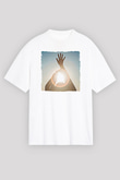 Alcest Baskılı Beyaz Unisex Oversize Tişört - Tshirt