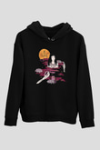 Alcest Baskılı Unisex Siyah Kapüşonlu Sweatshirt