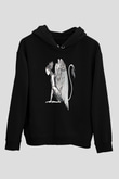 Alcest Baskılı Unisex Siyah Kapüşonlu Sweatshirt