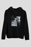 Alcest Baskılı Unisex Siyah Kapüşonlu Sweatshirt