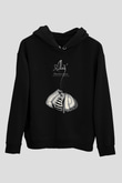 Alcest Baskılı Unisex Siyah Kapüşonlu Sweatshirt