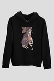 Alcest Baskılı Unisex Siyah Kapüşonlu Sweatshirt