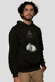Alcest Baskılı Unisex Siyah Kapüşonlu Sweatshirt