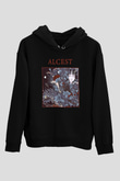 Alcest Baskılı Unisex Siyah Kapüşonlu Sweatshirt