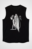 Alcest Baskılı Unisex Siyah Kolsuz Tişört - Tshirt