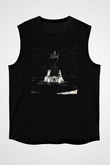 Alcest Baskılı Unisex Siyah Kolsuz Tişört - Tshirt