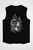 Alcest Baskılı Unisex Siyah Kolsuz Tişört - Tshirt