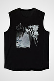 Alcest Baskılı Unisex Siyah Kolsuz Tişört - Tshirt