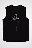 Alcest Baskılı Unisex Siyah Kolsuz Tişört - Tshirt