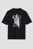 Alcest Baskılı Unisex Siyah Oversize Tişört - Tshirt