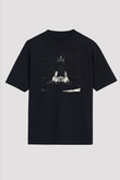 Alcest Baskılı Unisex Siyah Oversize Tişört - Tshirt