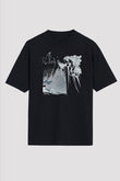 Alcest Baskılı Unisex Siyah Oversize Tişört - Tshirt