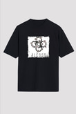 Alesso Baskılı Unisex Oversize Siyah Tişört