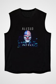 Alesso Baskılı Unisex Siyah Kolsuz Tişört