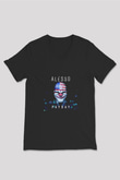Alesso Baskılı Unisex Siyah V Yaka Tişört