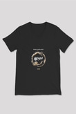Alesso Baskılı Unisex Siyah V Yaka Tişört
