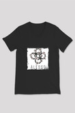 Alesso Baskılı Unisex Siyah V Yaka Tişört
